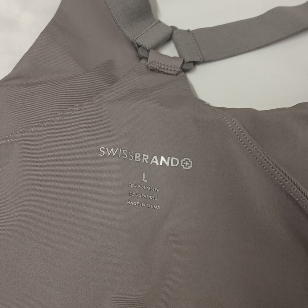 Gray SwissBrand Y-back sports Bra Sz Large Atheisure  NWT - Picture 4 of 8